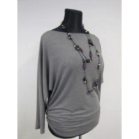 Tunika Amaya kimono nietoperz dla puszystej - szary melanż